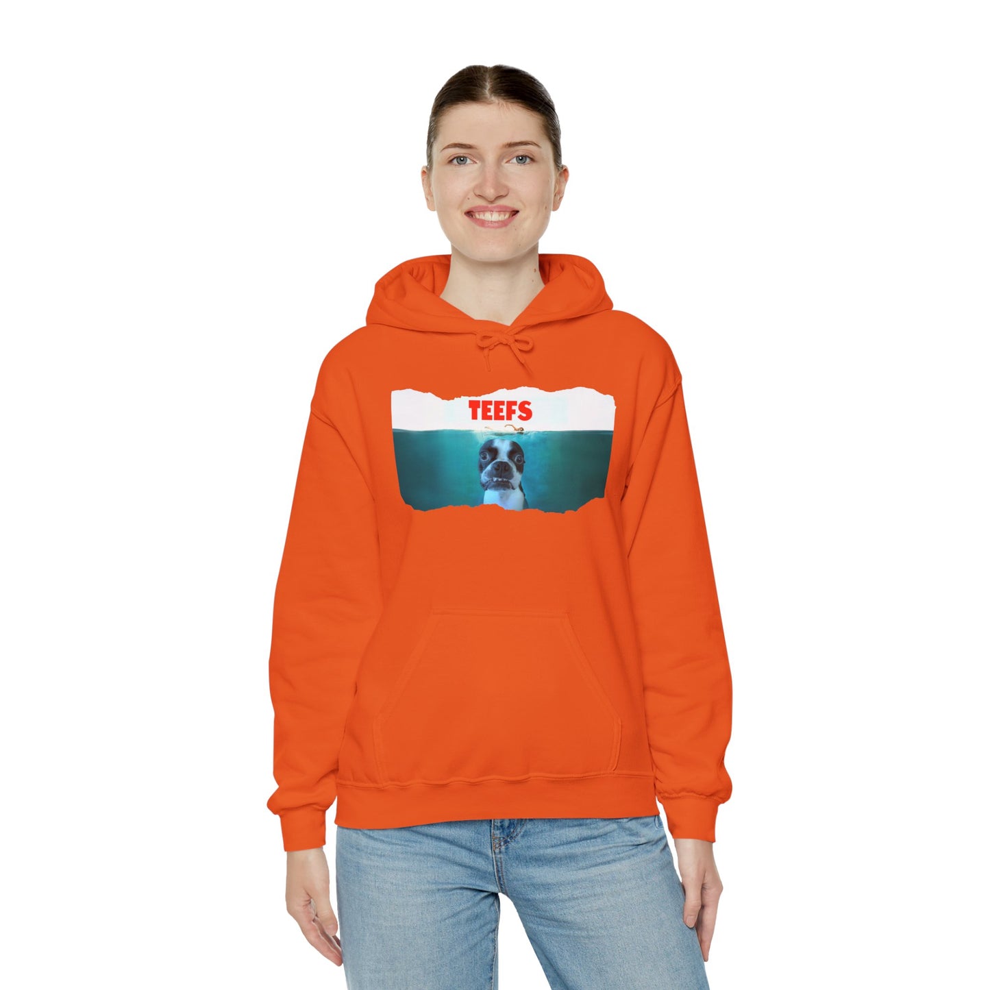 Teefs Unisex Pullover Hoodie: Sharky Style Splash