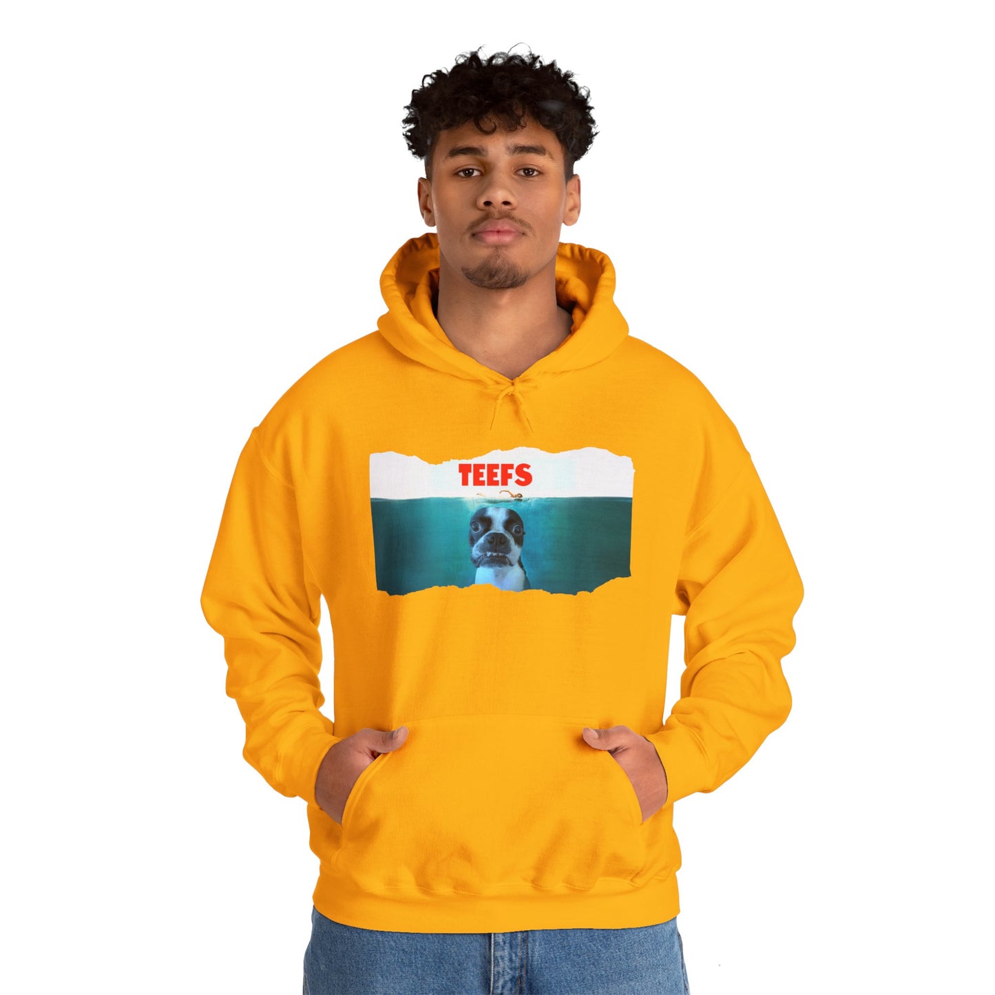 Teefs Unisex Pullover Hoodie: Sharky Style Splash