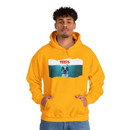 Teefs Unisex Pullover Hoodie: Sharky Style Splash
