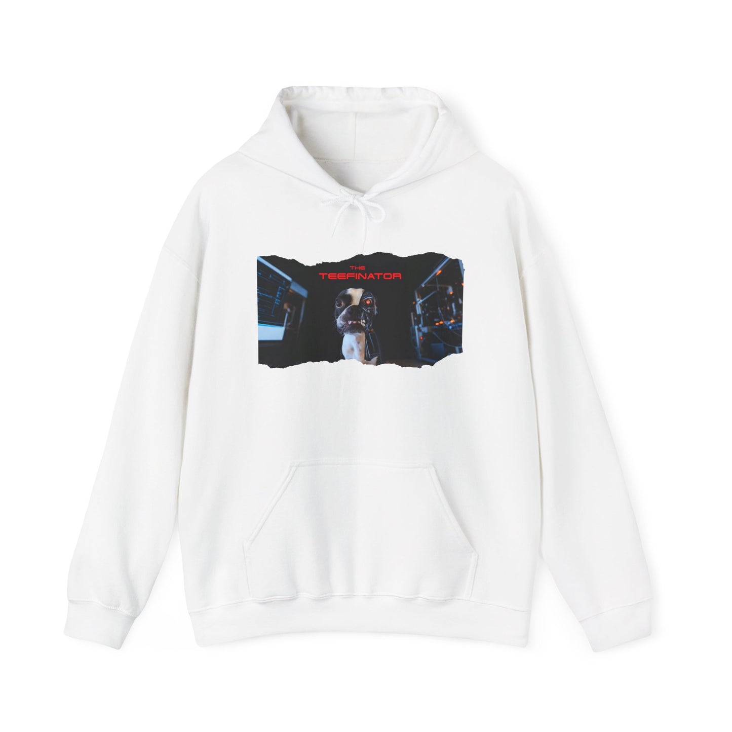 The Teefinator Unisex Pullover Hoodie: Cybernetic Comfort