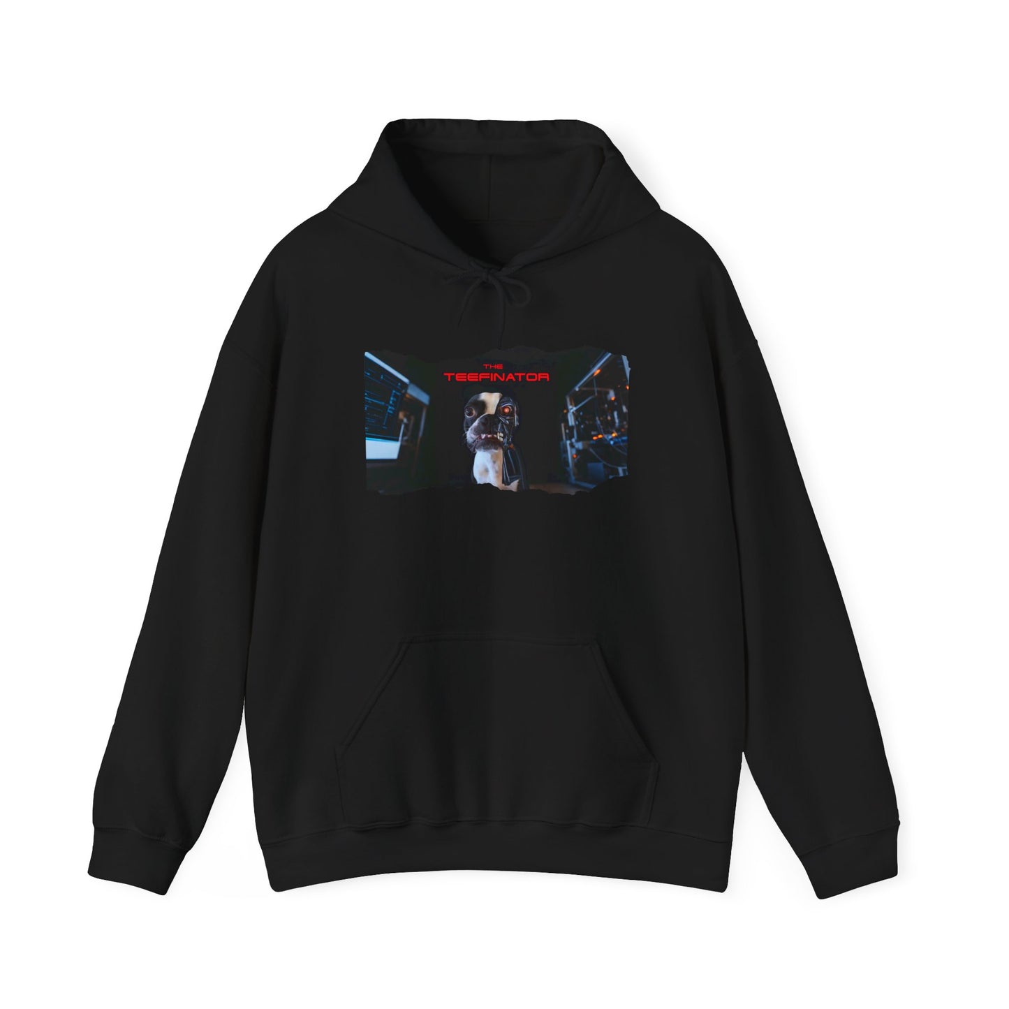 The Teefinator Unisex Pullover Hoodie: Cybernetic Comfort