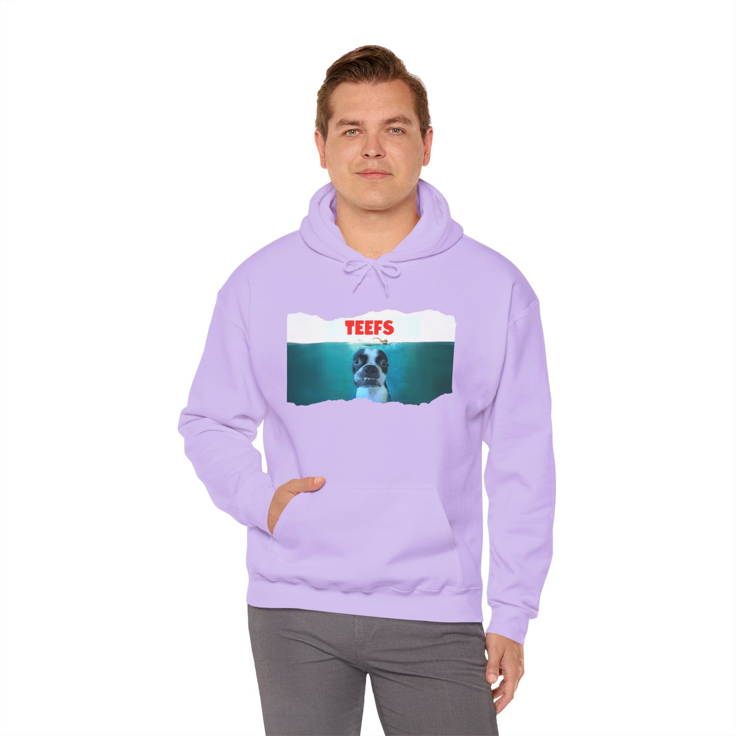 Teefs Unisex Pullover Hoodie: Sharky Style Splash