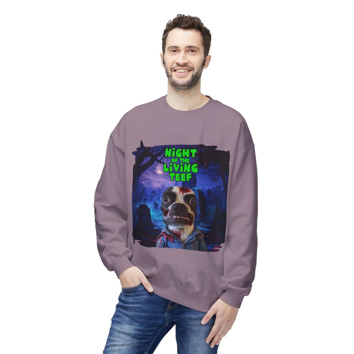Night of the Living Teef Crewneck Sweatshirt: Zombie Comfort