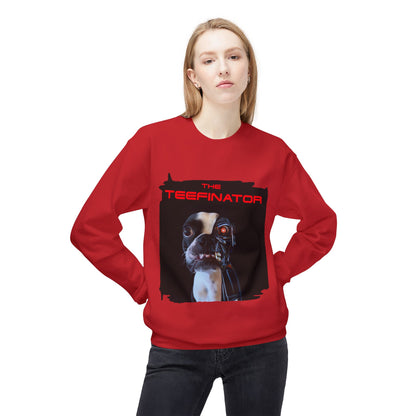 The Teefinator Crewneck Sweatshirt: Cybernetic Comfort