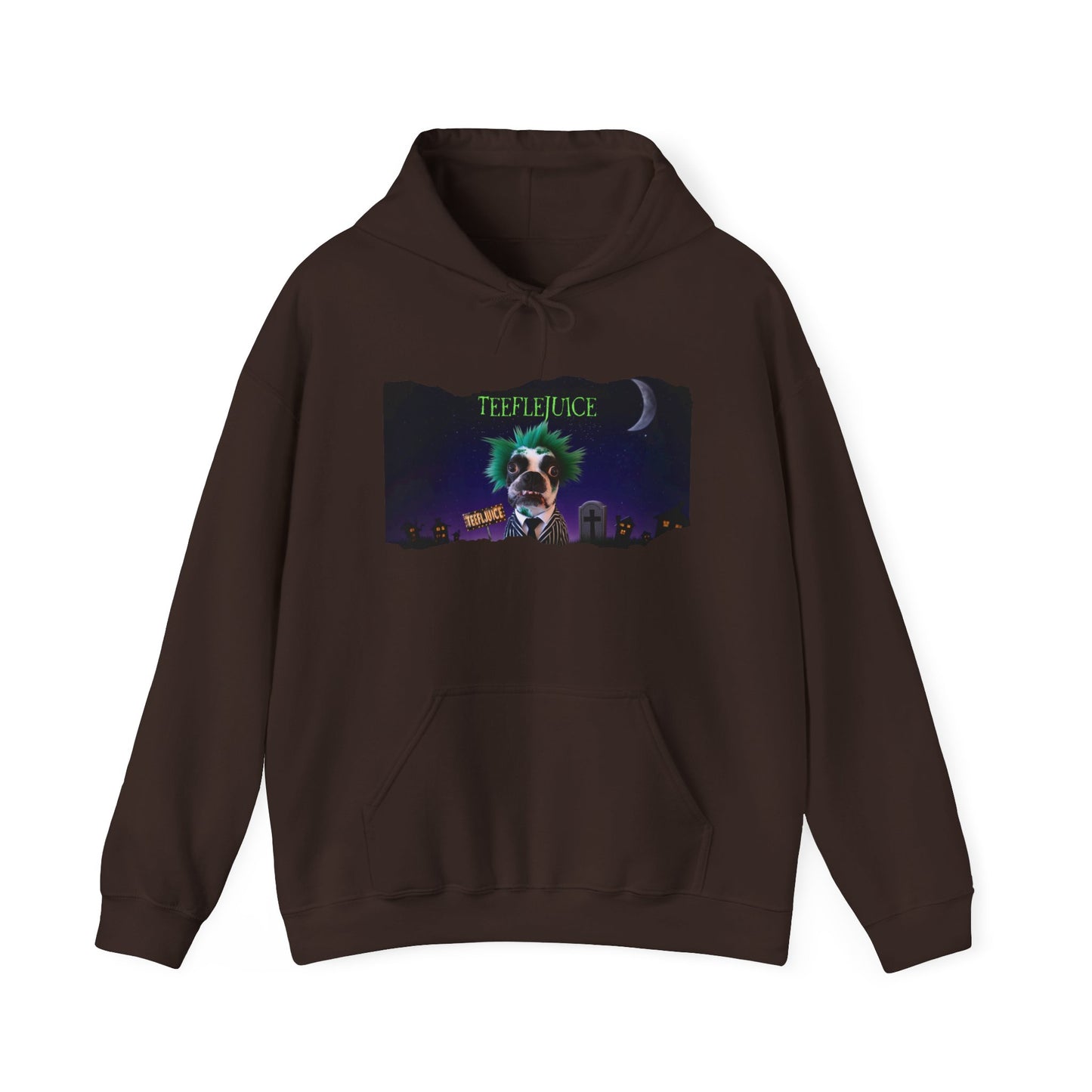 Teeflejuice Unisex Pullover Hoodie: Eerie Elegance Meets Casual Comfort