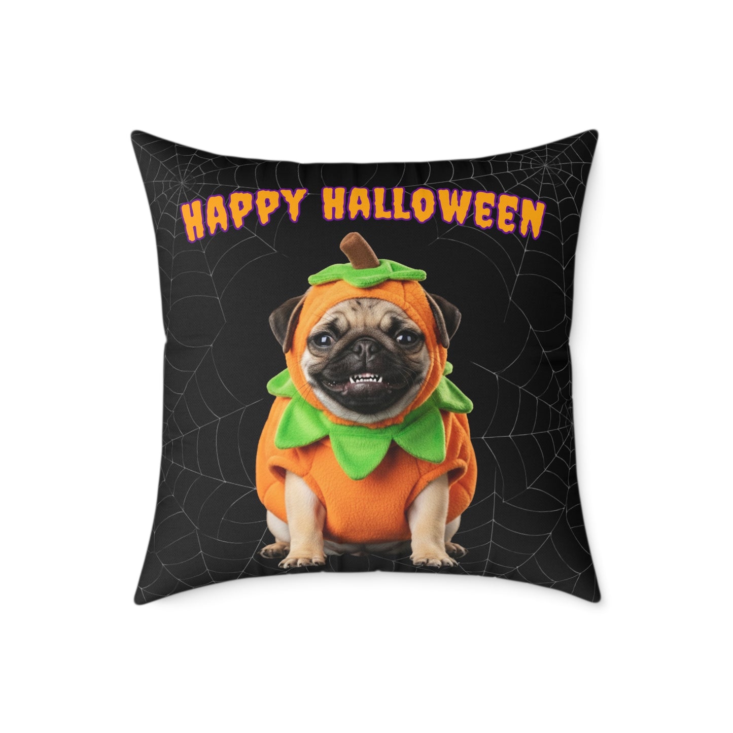 Pug Happy Halloween Pillow