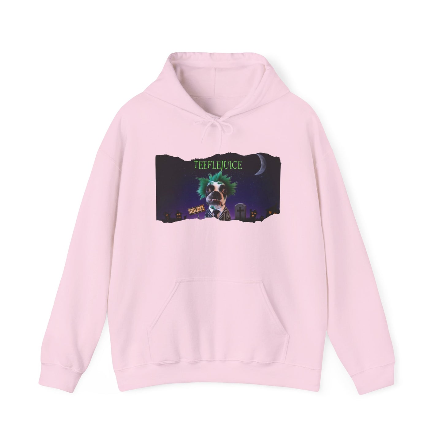 Teeflejuice Unisex Pullover Hoodie: Eerie Elegance Meets Casual Comfort
