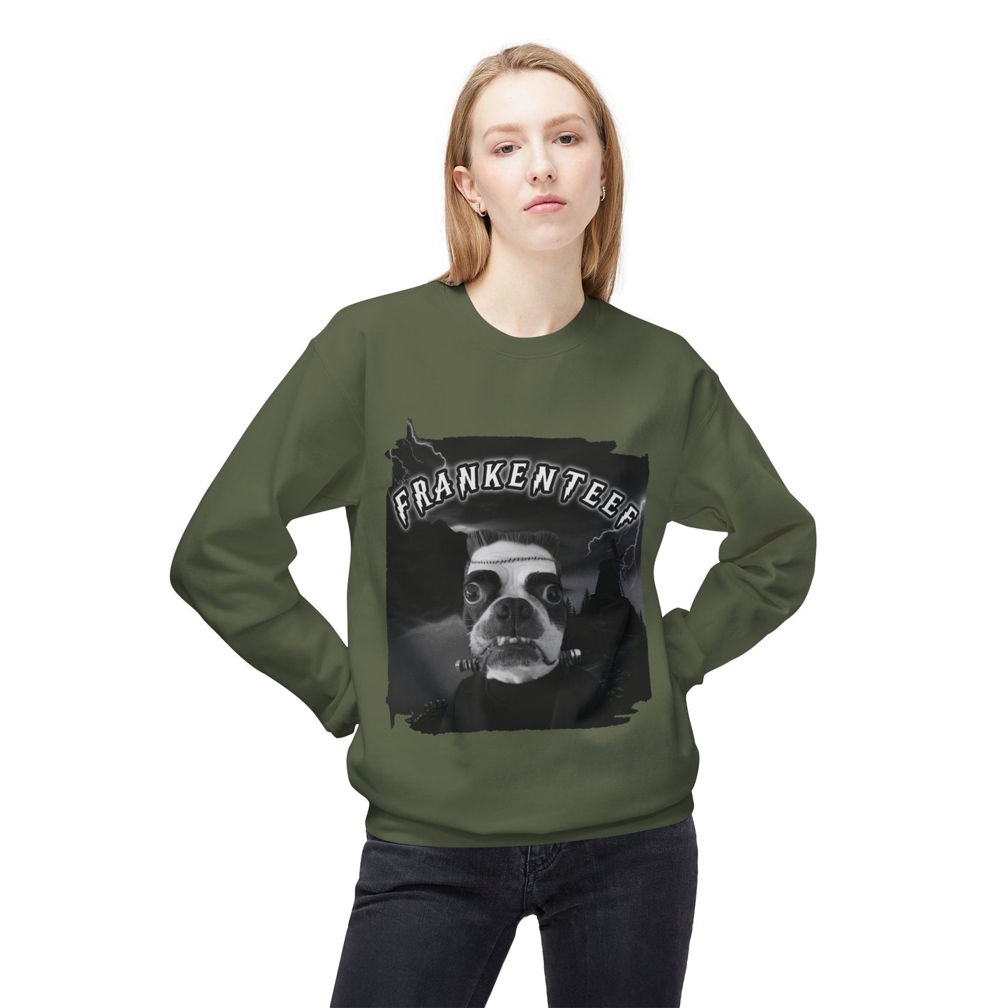 Frankenteef Crewneck Sweatshirt: Monster's Embrace