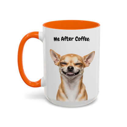 Funny Chihuahua Coffee Mug – Me Before Coffee / Me After Coffee – Cute Chihuahua Teeth Design – Teefers Original