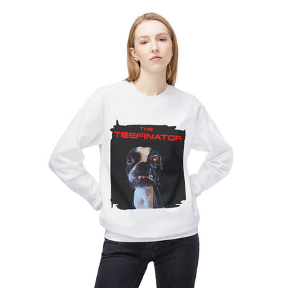 The Teefinator Crewneck Sweatshirt: Cybernetic Comfort
