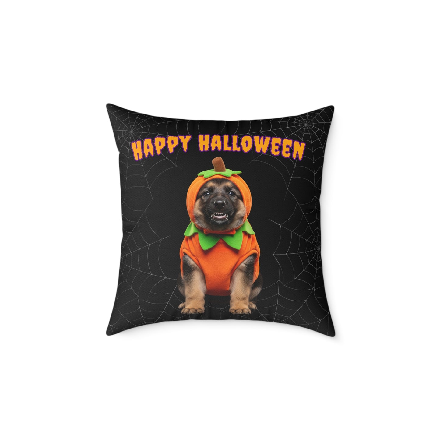 German Shepherd Happy Halloween Pillow