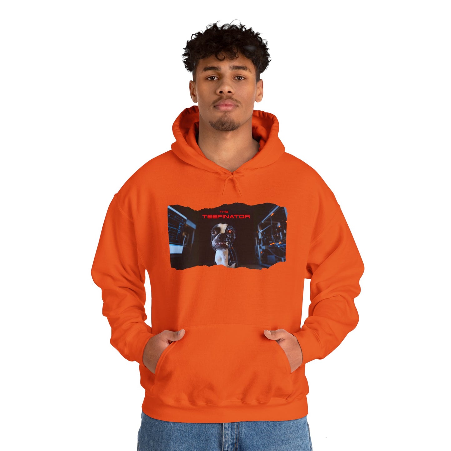 The Teefinator Unisex Pullover Hoodie: Cybernetic Comfort