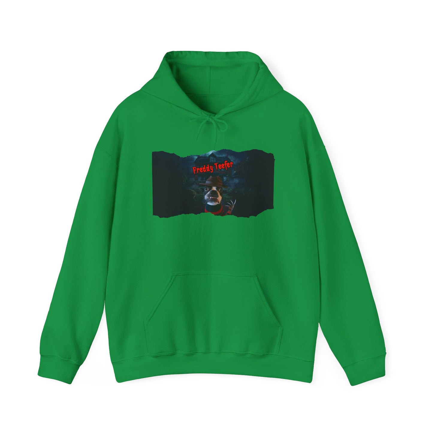 Freddy Teefer Unisex Pullover Hoodie: Spooky Chic Comfort