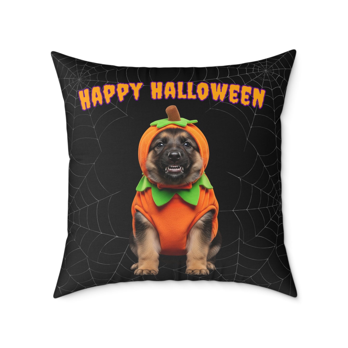 German Shepherd Happy Halloween Pillow