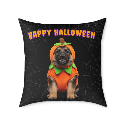 German Shepherd Happy Halloween Pillow