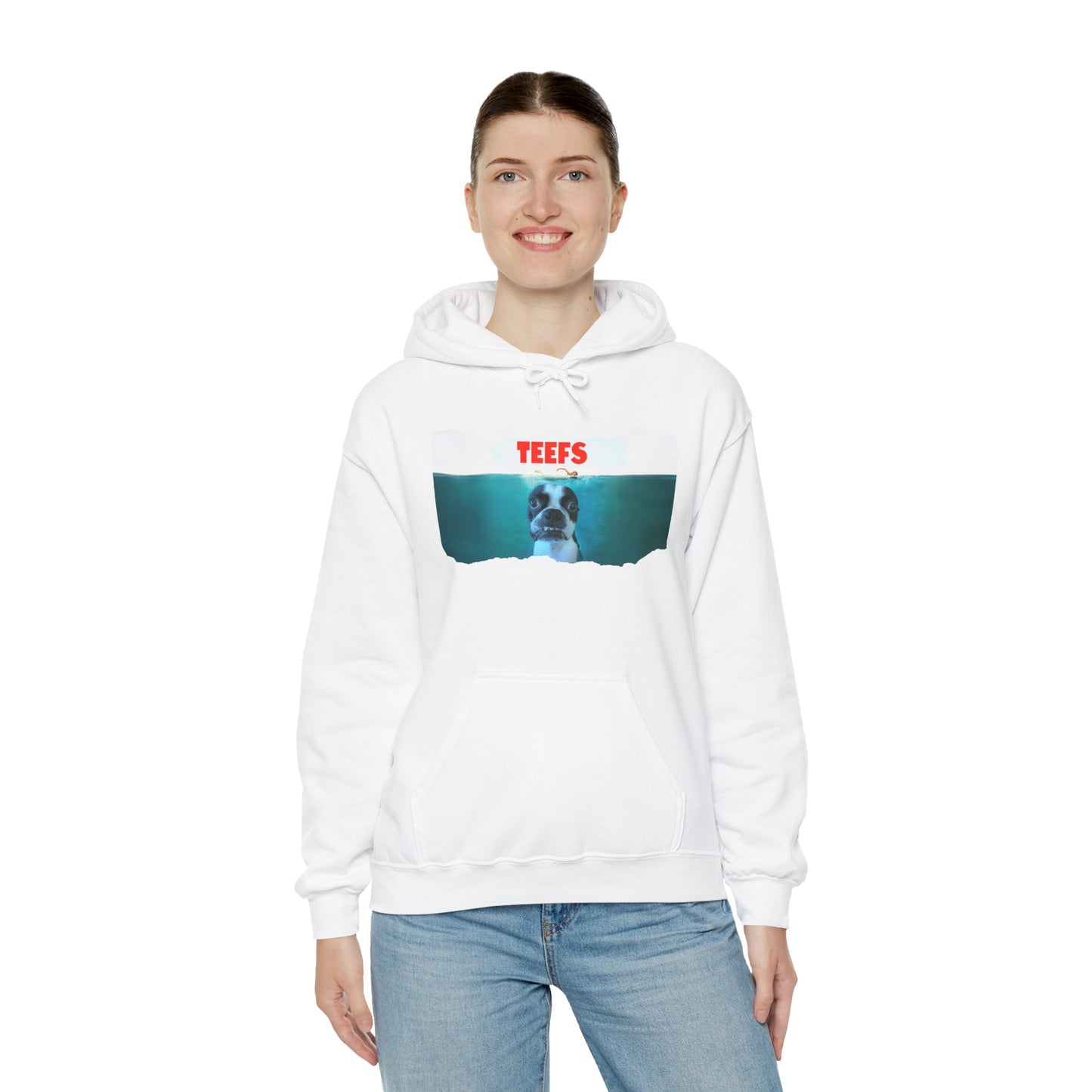 Teefs Unisex Pullover Hoodie: Sharky Style Splash