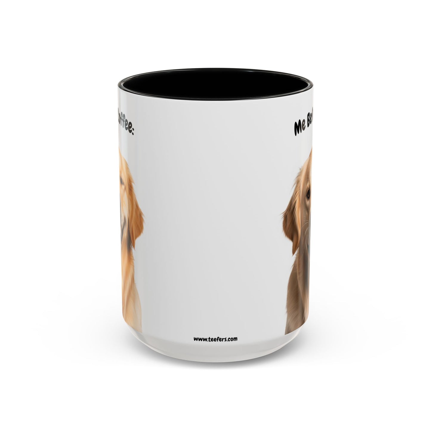 Funny Golden Retriever Coffee Mug – Me Before Coffee / Me After Coffee – Cute Golden Teeth Design – Teefers Original