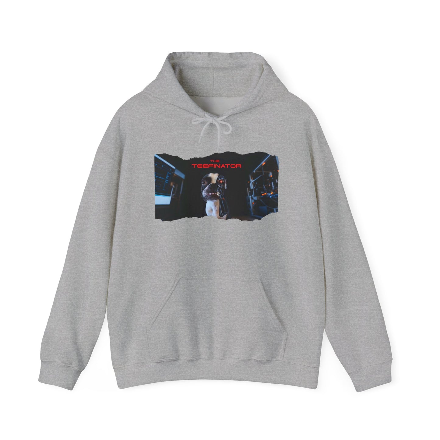 The Teefinator Unisex Pullover Hoodie: Cybernetic Comfort