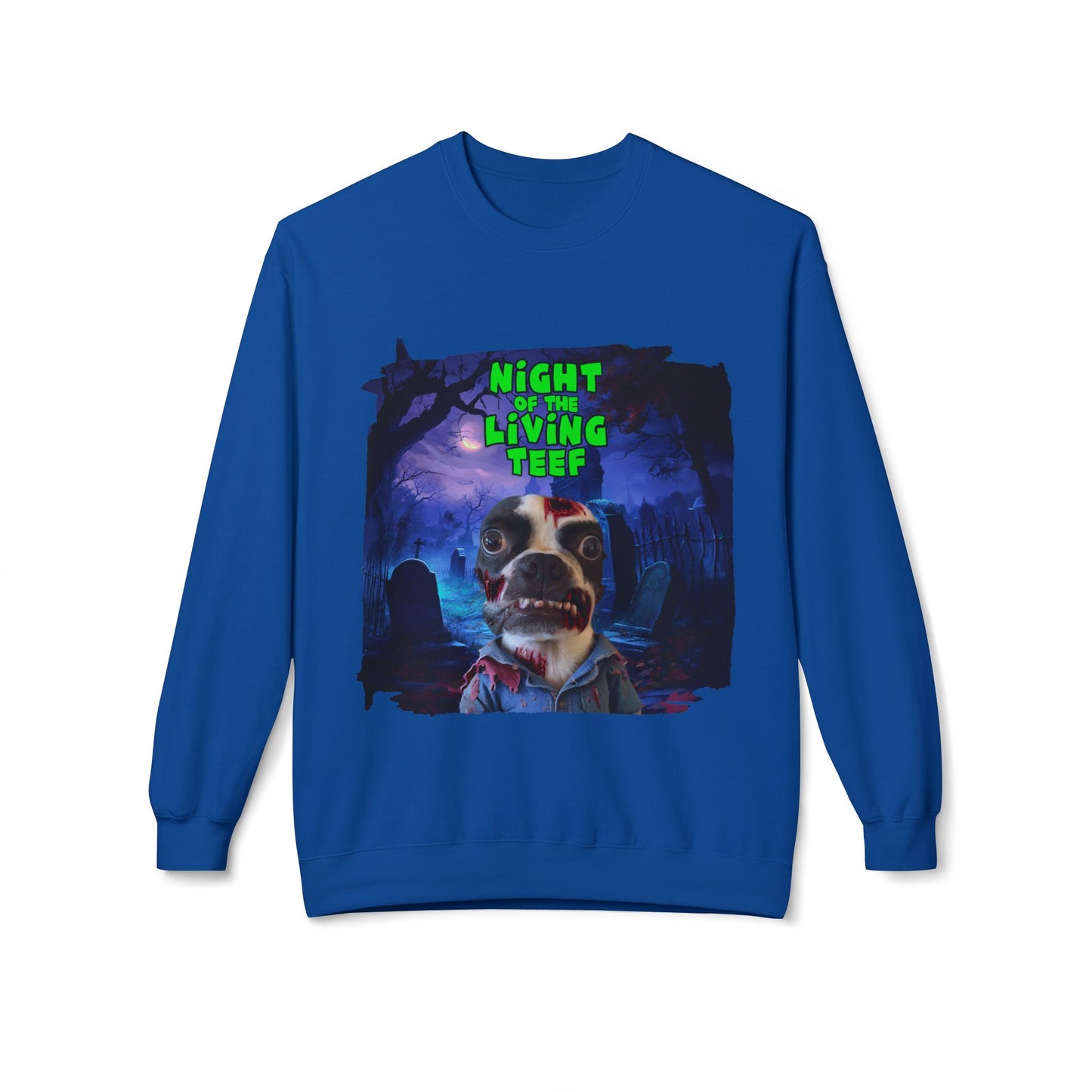 Night of the Living Teef Crewneck Sweatshirt: Zombie Comfort