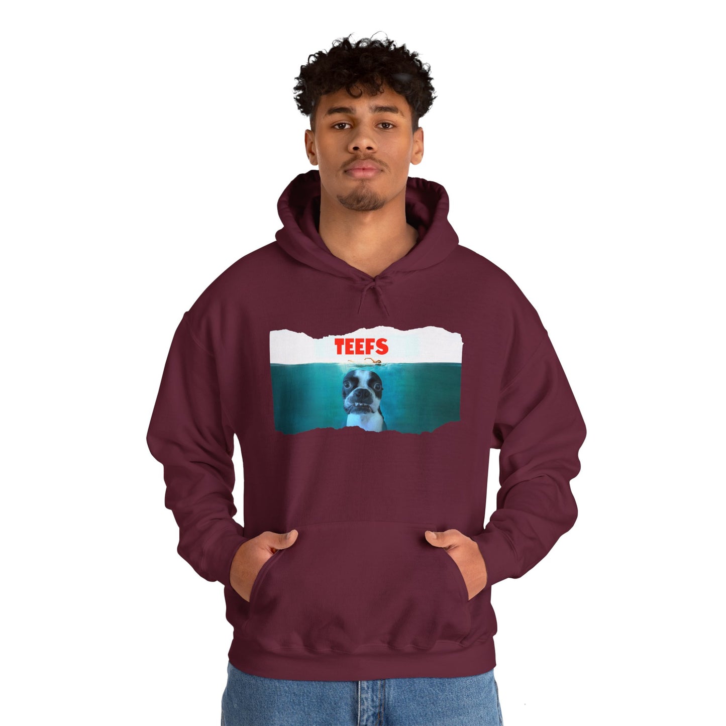 Teefs Unisex Pullover Hoodie: Sharky Style Splash