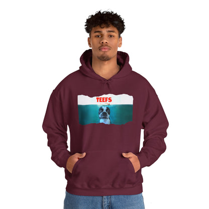 Teefs Unisex Pullover Hoodie: Sharky Style Splash