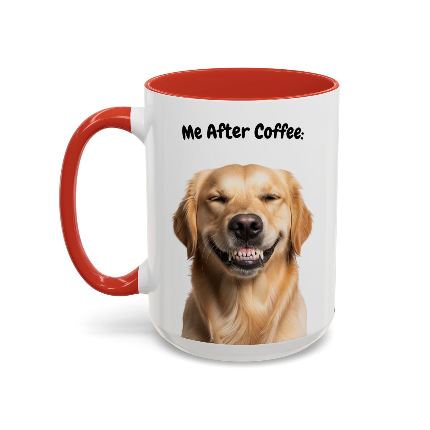 Funny Golden Retriever Coffee Mug – Me Before Coffee / Me After Coffee – Cute Golden Teeth Design – Teefers Original