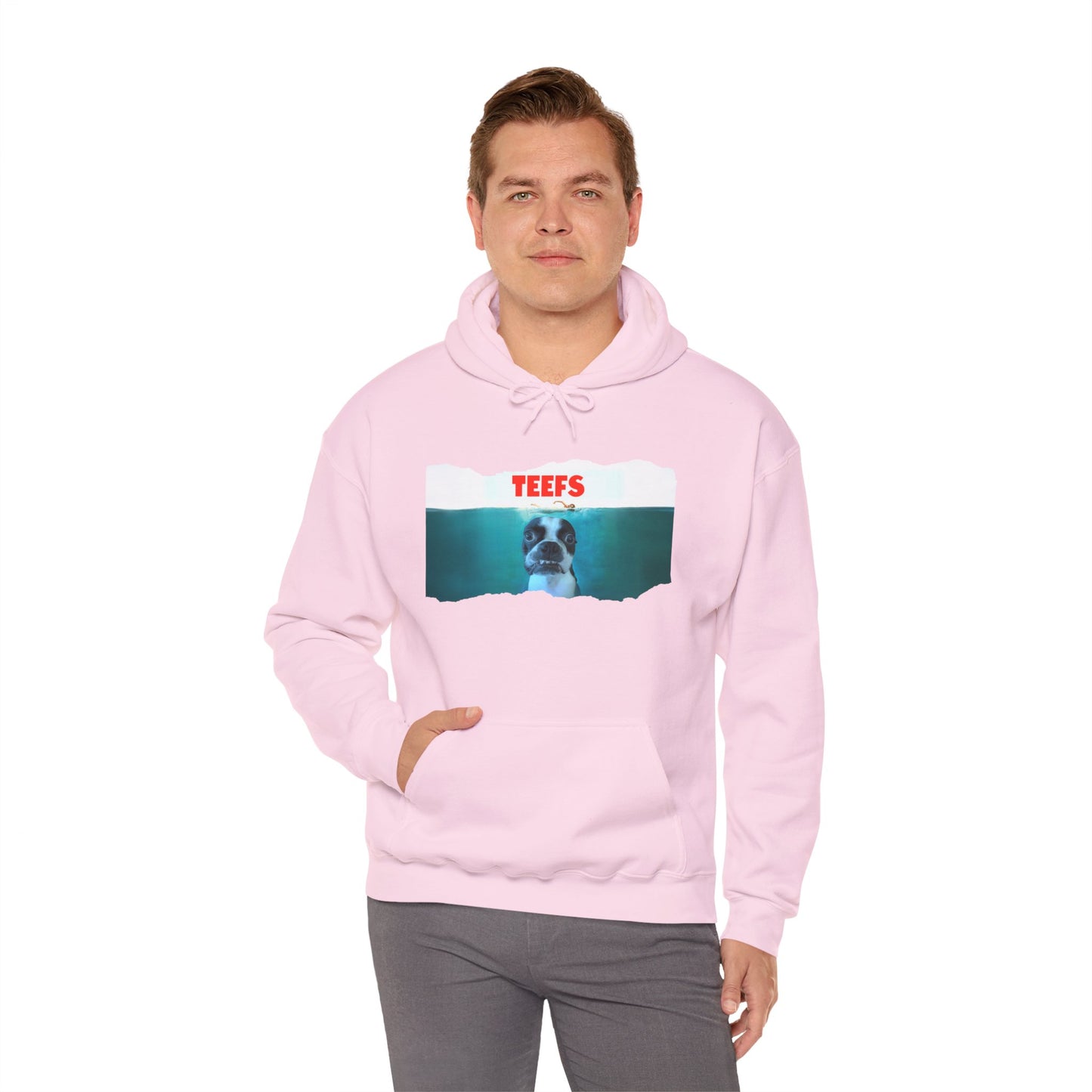 Teefs Unisex Pullover Hoodie: Sharky Style Splash