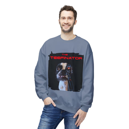 The Teefinator Crewneck Sweatshirt: Cybernetic Comfort