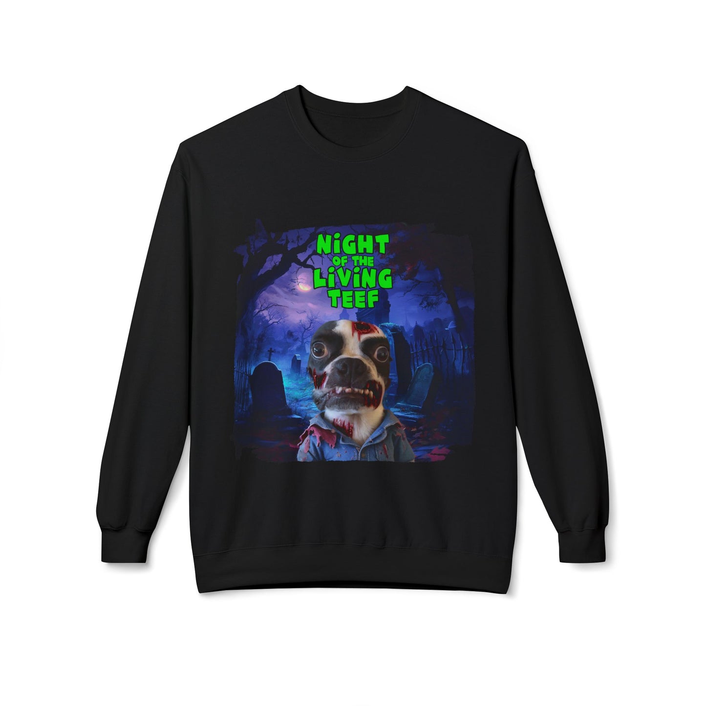 Night of the Living Teef Crewneck Sweatshirt: Zombie Comfort