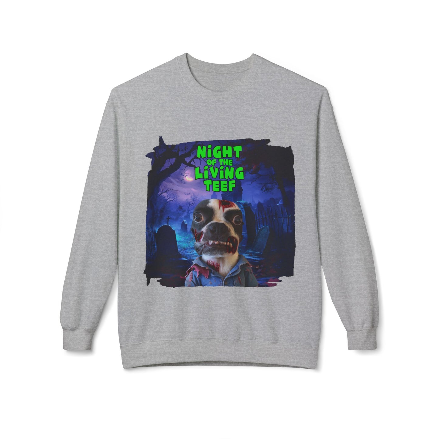 Night of the Living Teef Crewneck Sweatshirt: Zombie Comfort