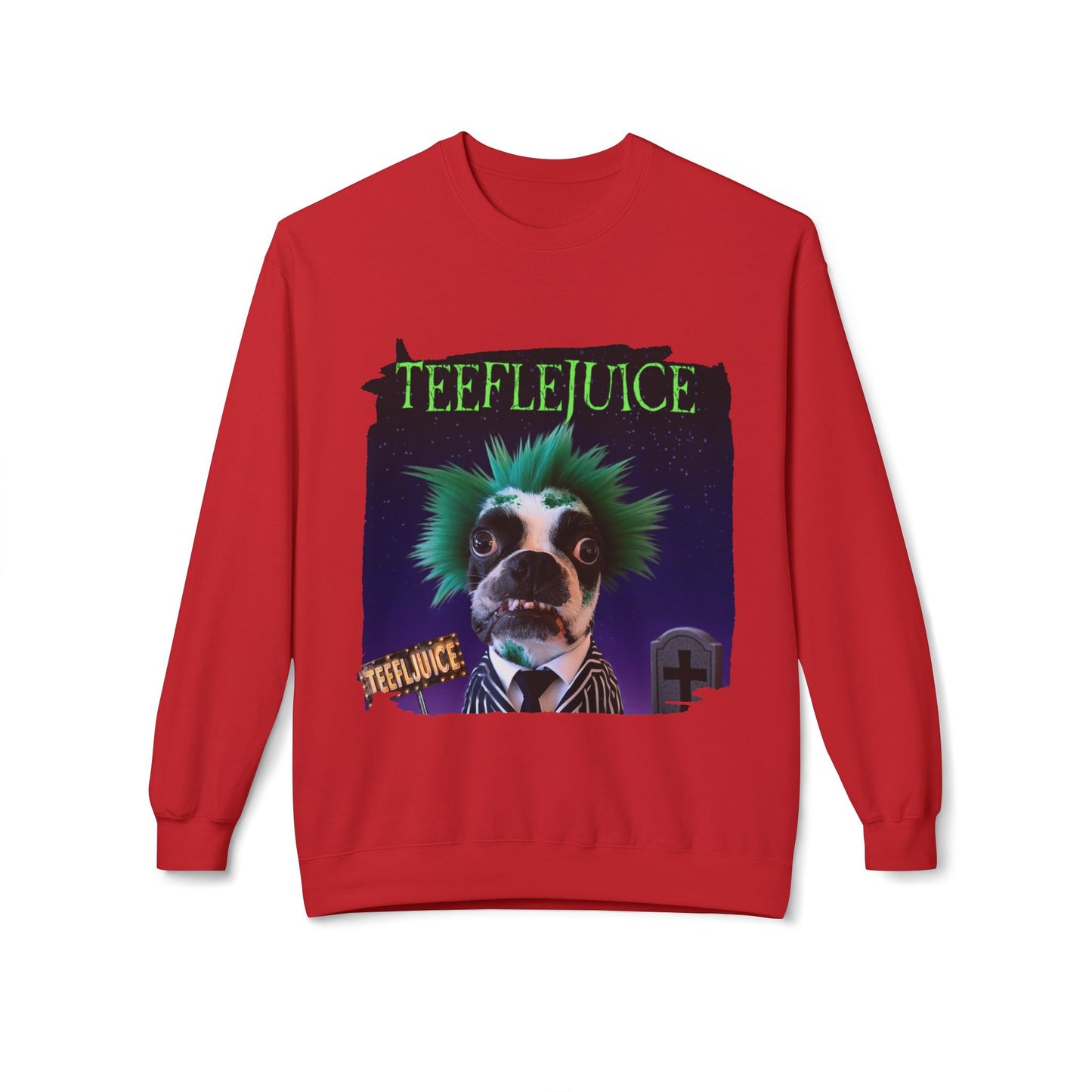 Teeflejuice Crewneck Sweatshirt: Spooky Spectacle Comfort