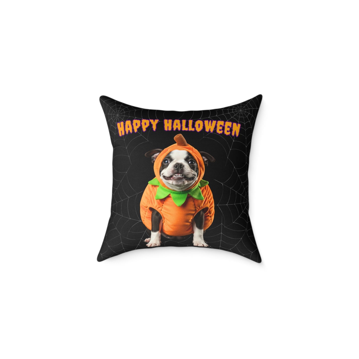 Boston Terrier Halloween Pillow