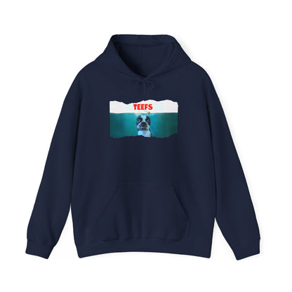 Teefs Unisex Pullover Hoodie: Sharky Style Splash