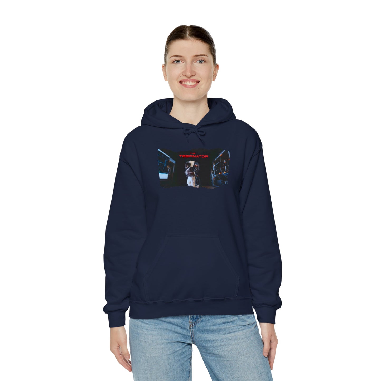 The Teefinator Unisex Pullover Hoodie: Cybernetic Comfort