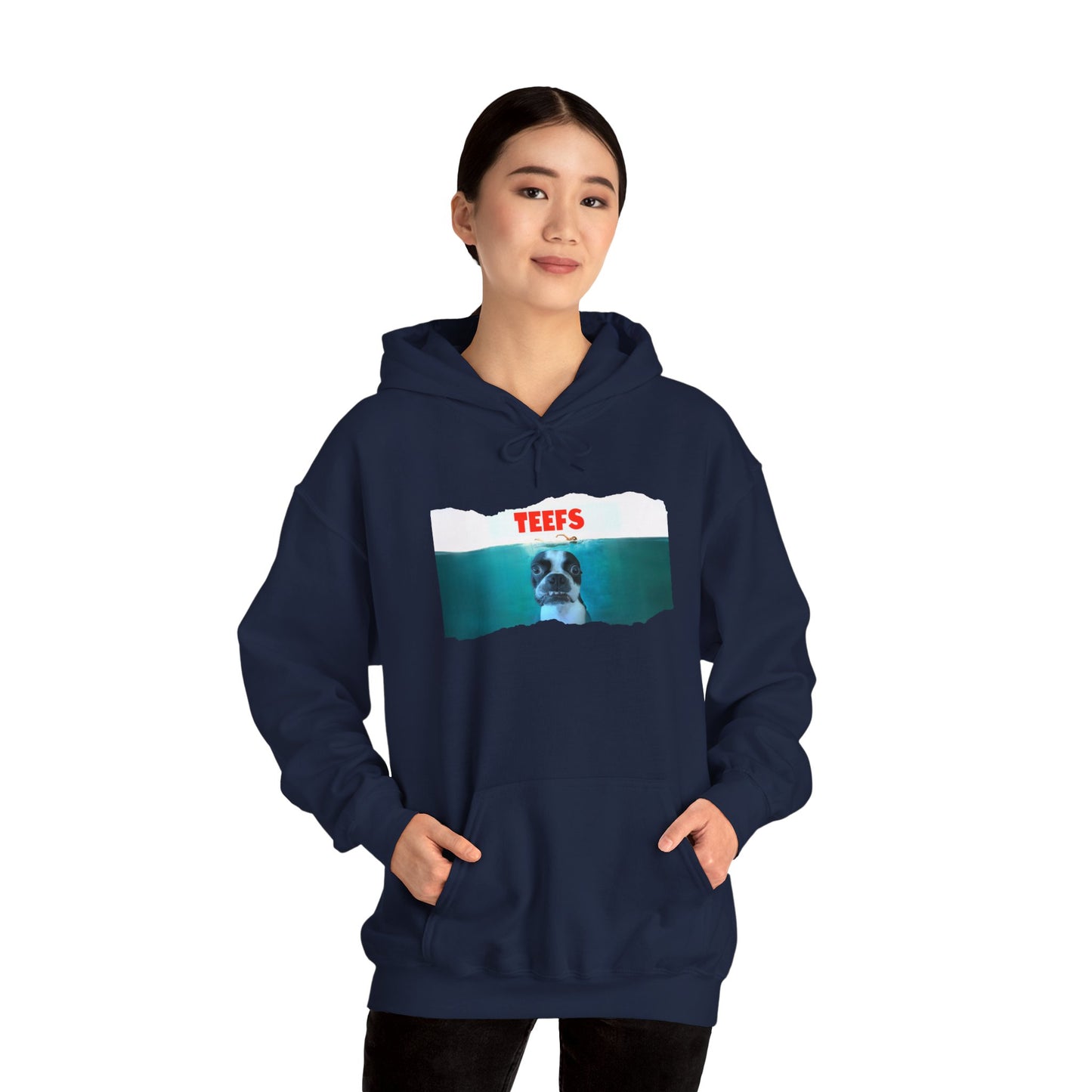 Teefs Unisex Pullover Hoodie: Sharky Style Splash