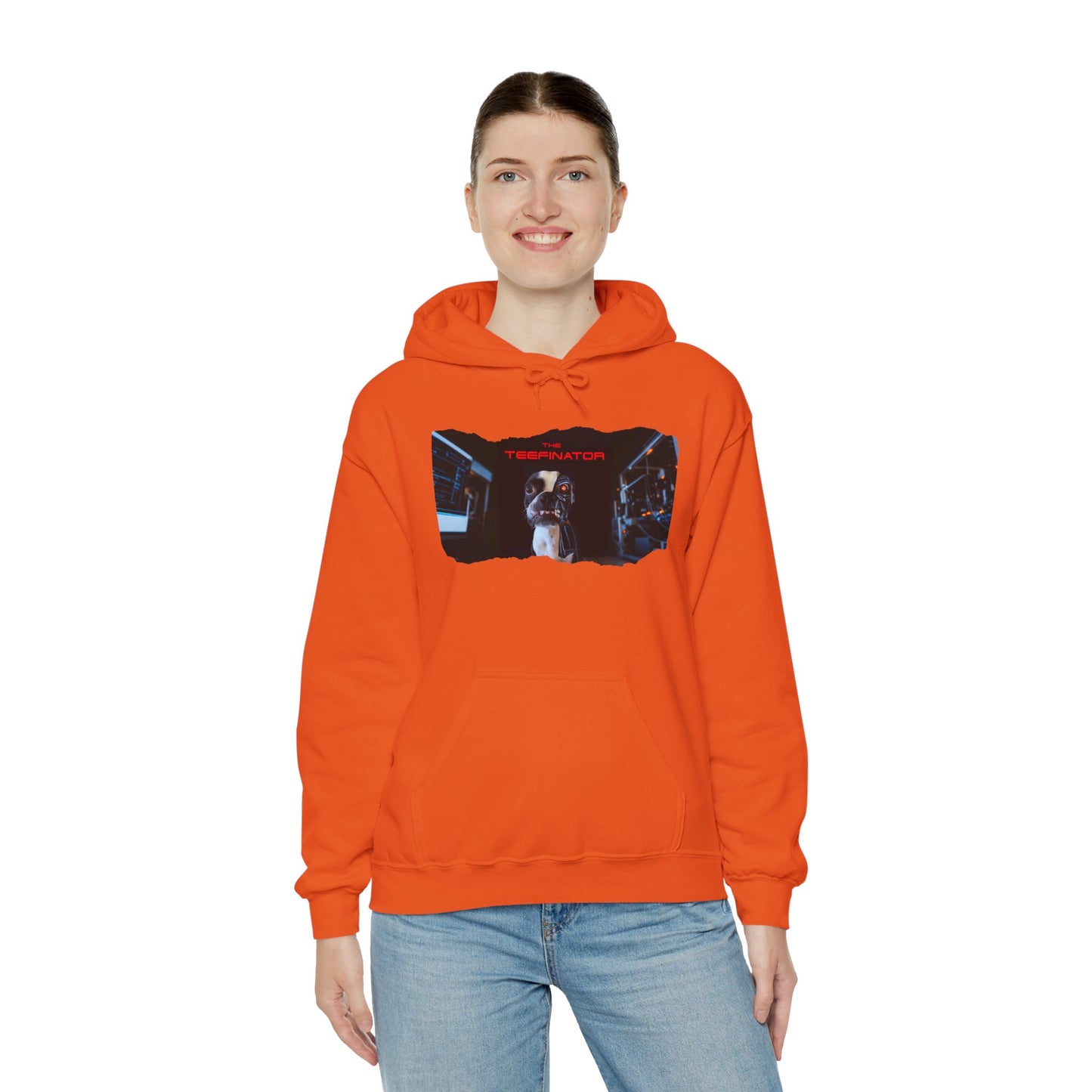 The Teefinator Unisex Pullover Hoodie: Cybernetic Comfort