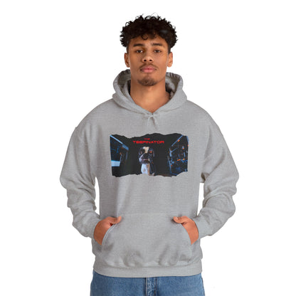 The Teefinator Unisex Pullover Hoodie: Cybernetic Comfort