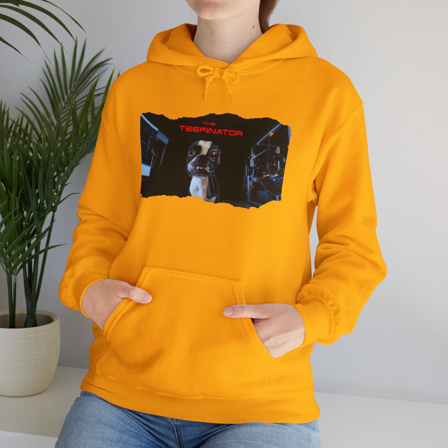 The Teefinator Unisex Pullover Hoodie: Cybernetic Comfort