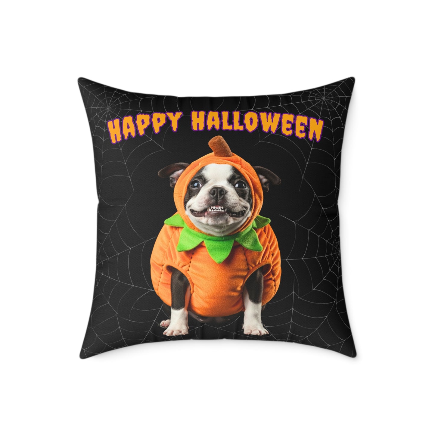Boston Terrier Halloween Pillow