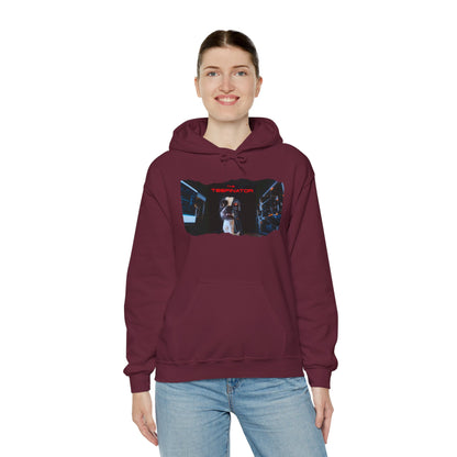 The Teefinator Unisex Pullover Hoodie: Cybernetic Comfort