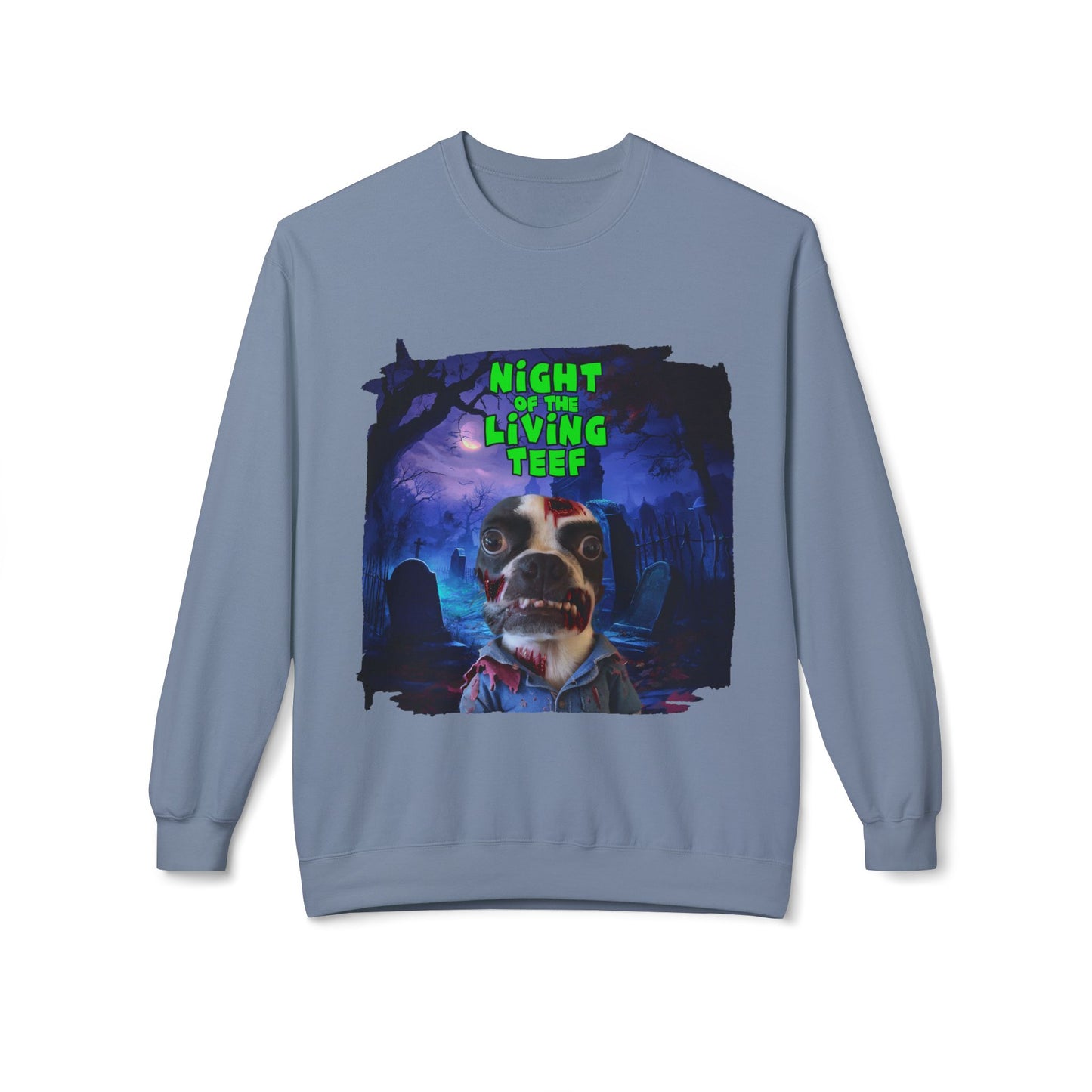 Night of the Living Teef Crewneck Sweatshirt: Zombie Comfort