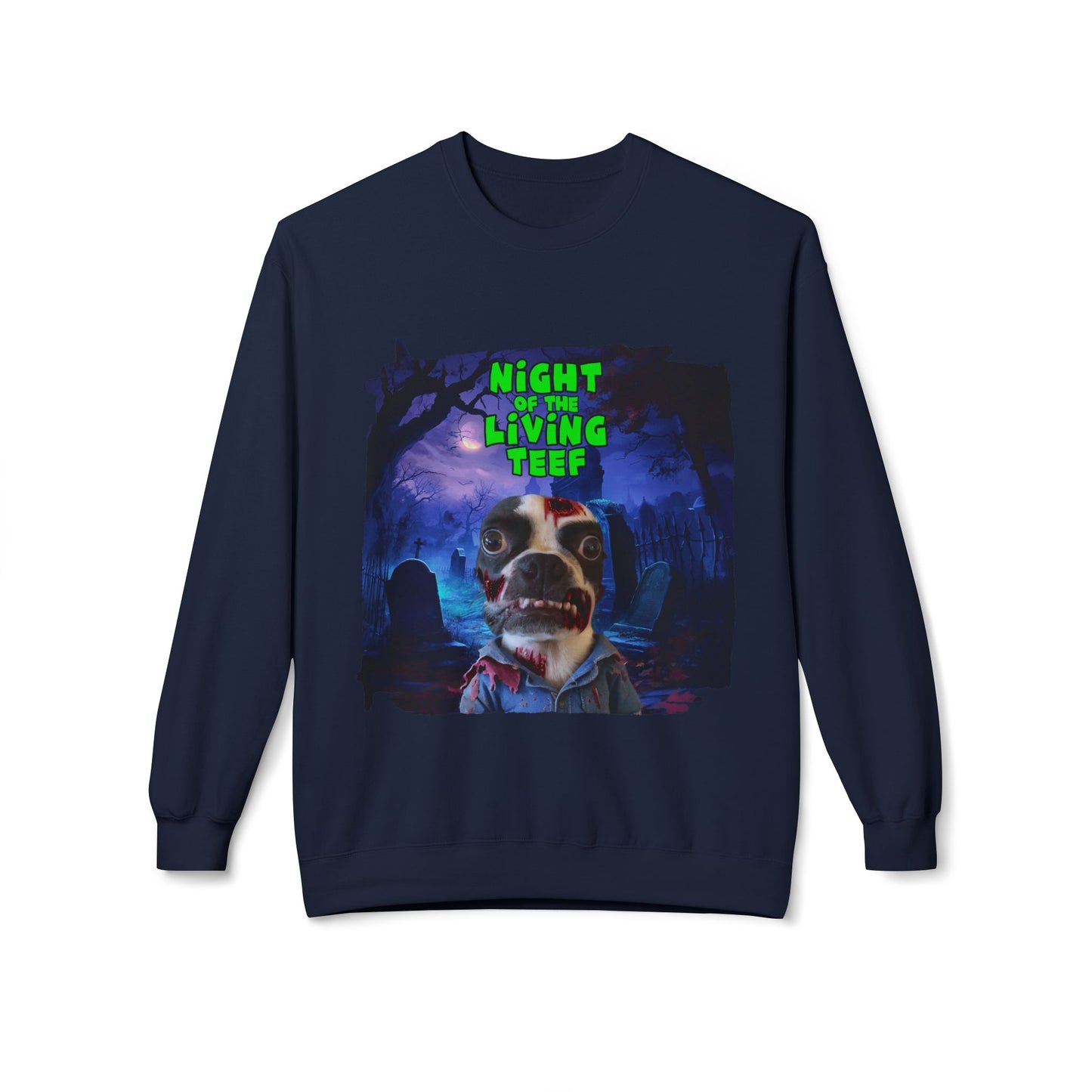 Night of the Living Teef Crewneck Sweatshirt: Zombie Comfort
