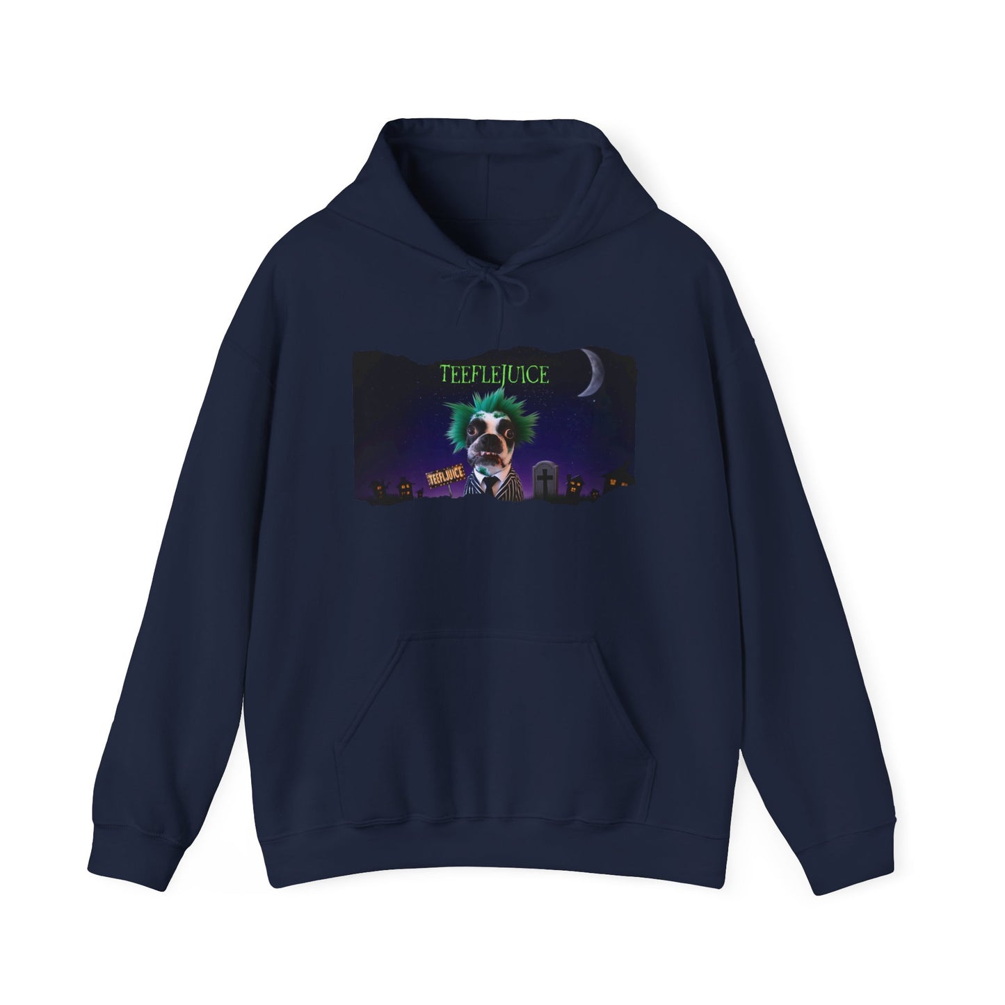 Teeflejuice Unisex Pullover Hoodie: Eerie Elegance Meets Casual Comfort