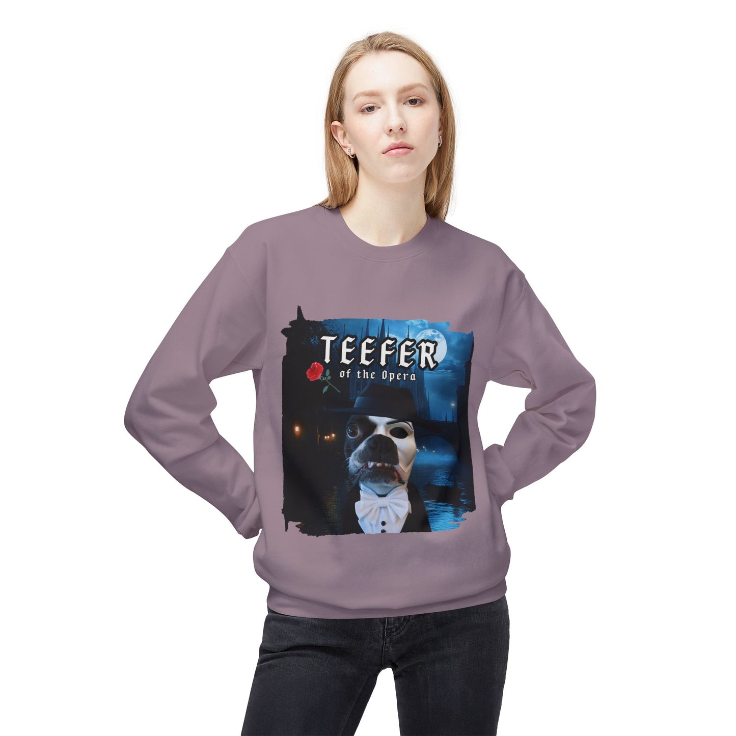 Teefer of the Opera Crewneck Sweatshirt: Theatrical Comfort
