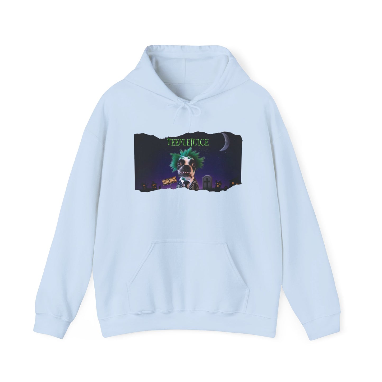 Teeflejuice Unisex Pullover Hoodie: Eerie Elegance Meets Casual Comfort