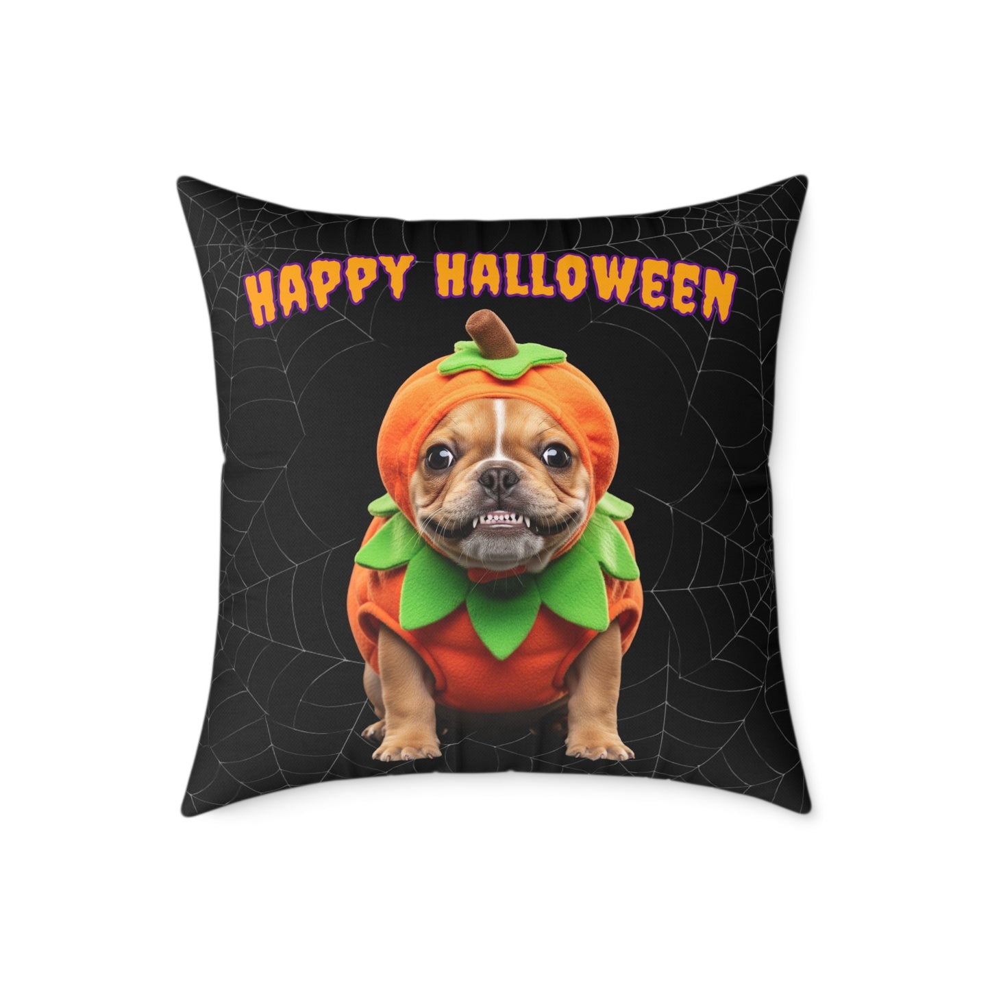 French Bulldog Happy Halloween Pillow