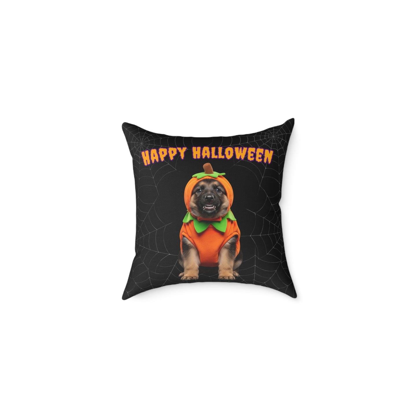 German Shepherd Happy Halloween Pillow