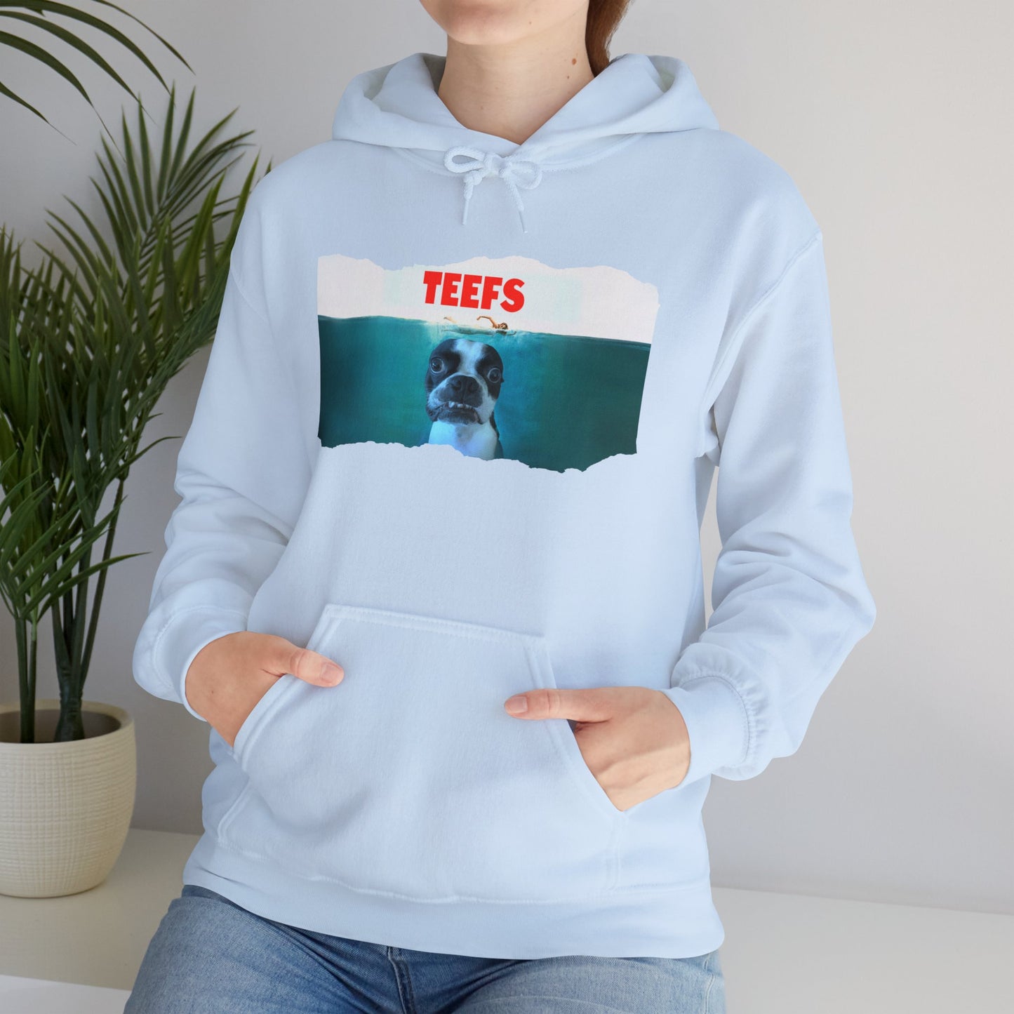 Teefs Unisex Pullover Hoodie: Sharky Style Splash