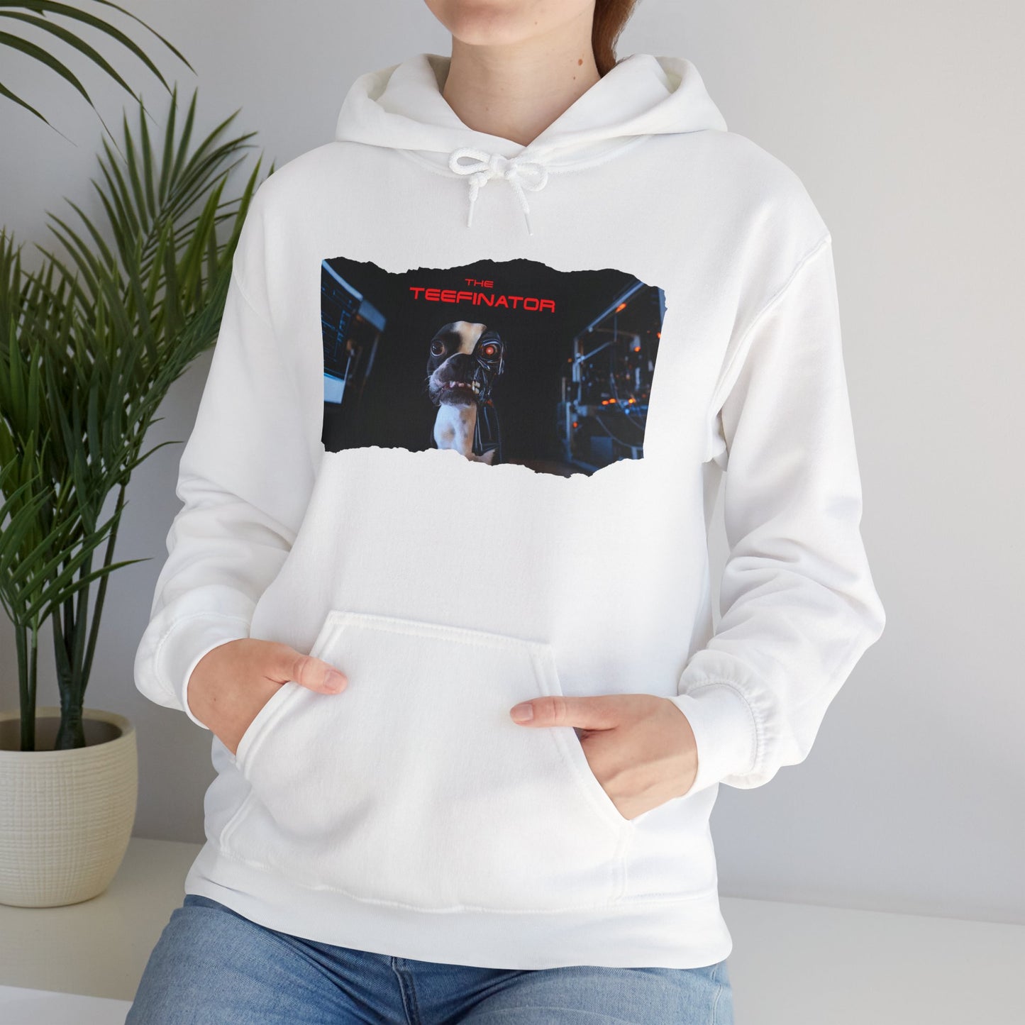 The Teefinator Unisex Pullover Hoodie: Cybernetic Comfort