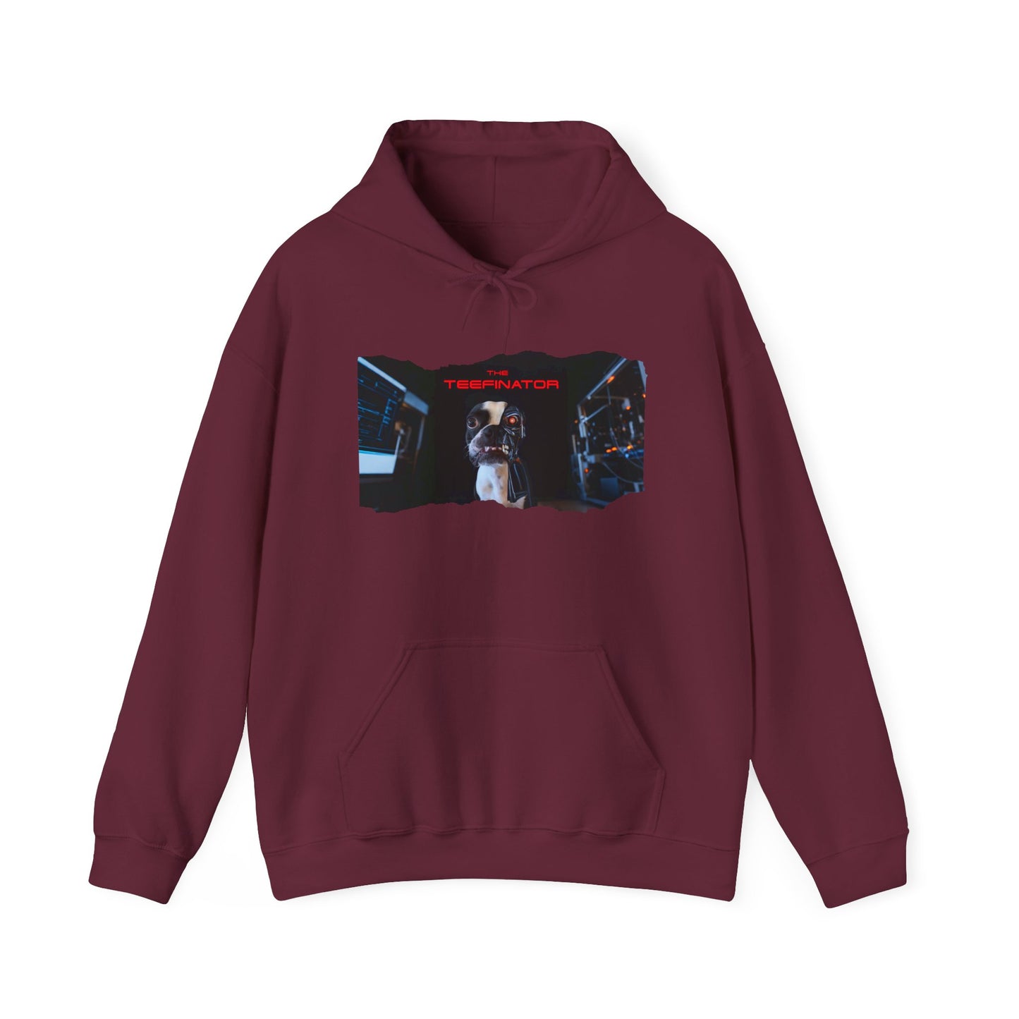 The Teefinator Unisex Pullover Hoodie: Cybernetic Comfort